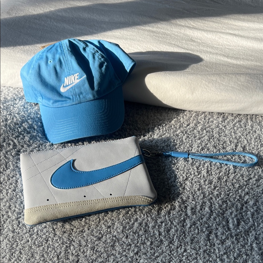Nike Blue and White Cap with Wristlet